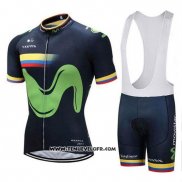 2018 Maillot Ciclismo Movistar Champion La colombie Manches Courtes et Cuissard